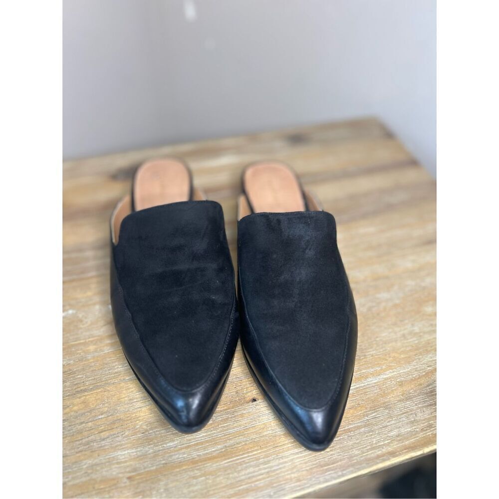 Halogen Velvet/leather loafers